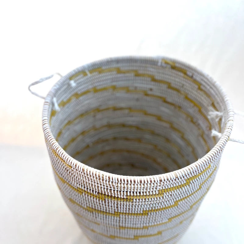 Seagrass basket "White/Yellow"