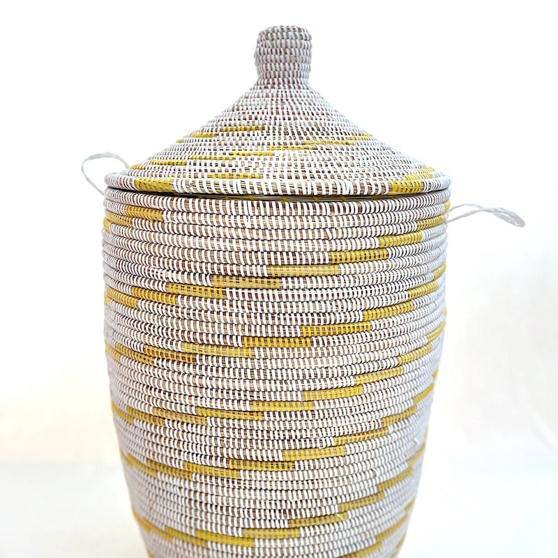 Seagrass basket "White/Yellow"