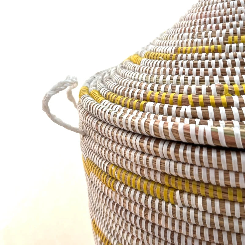 Seagrass basket "White/Yellow"
