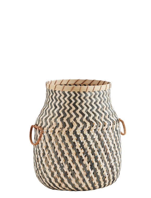 Bamboo basket with handles