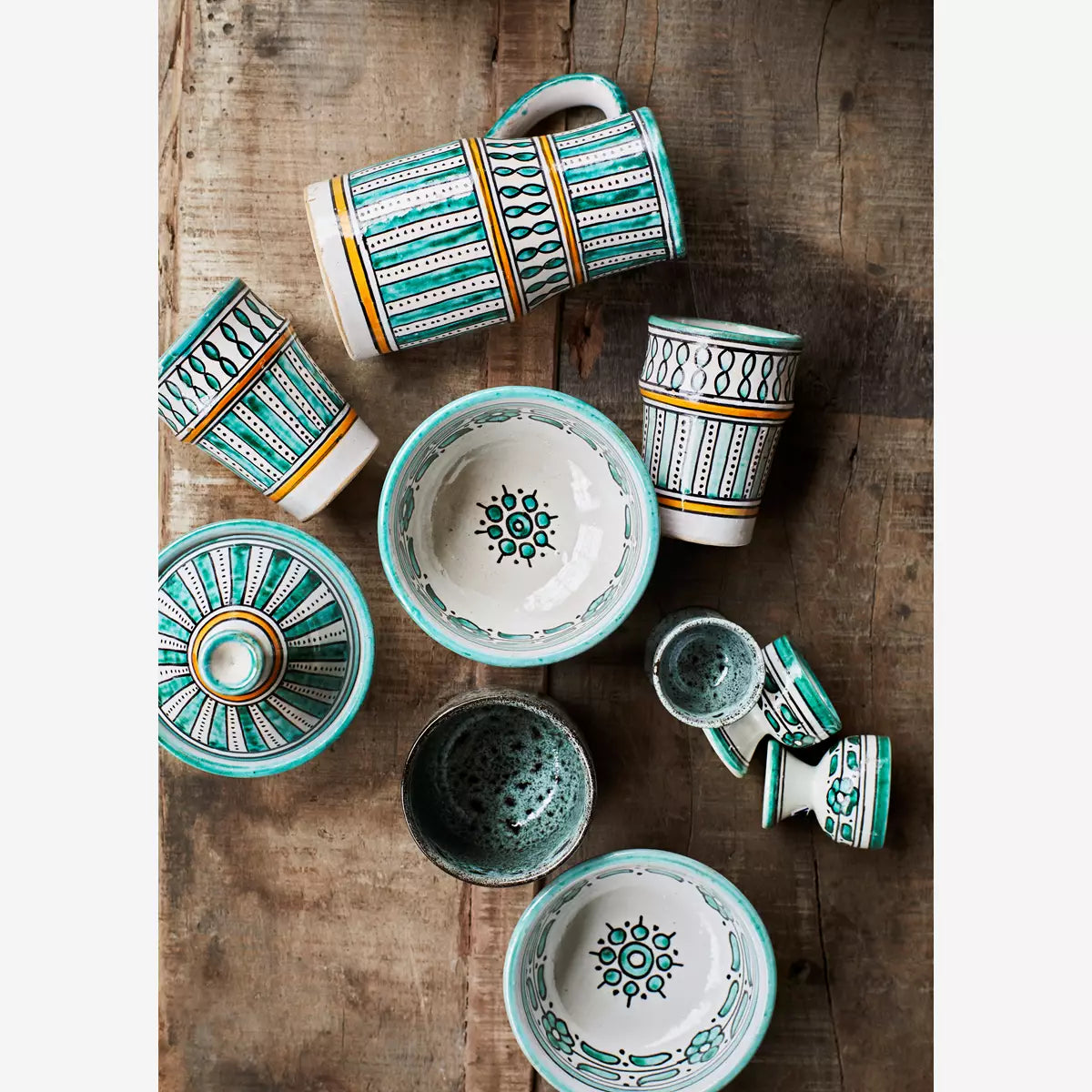 Stoneware cup "Petrol"